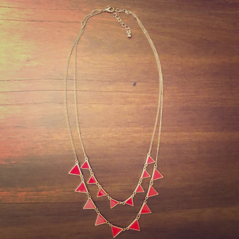 Red and gold diamond necklace